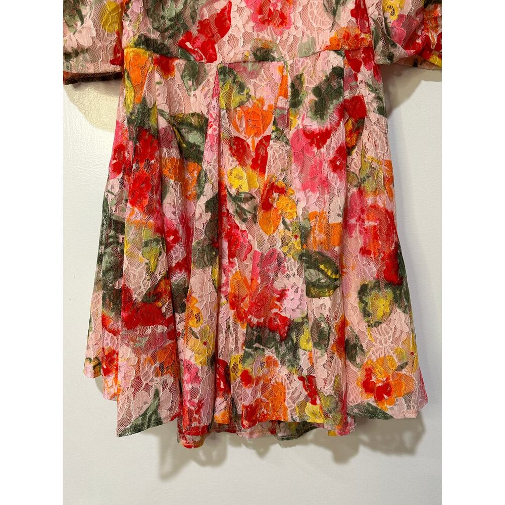 For Love And Lemons Floral Mini Dress - Pink and Red - Picture 7 of 14